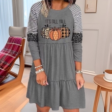 2024秋冬速卖通亚马逊女装欧美圆领卫衣女骷髅头连衣裙