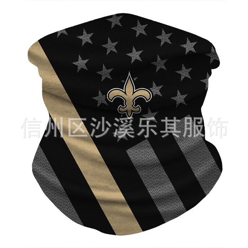 Máscara de impresión digital 3D para equipos de la NFL europeos y estadounidenses Montar al aire libre a prueba de polvo, protección solar, máscara deportiva a prueba de viento, se puede fijar Zhi