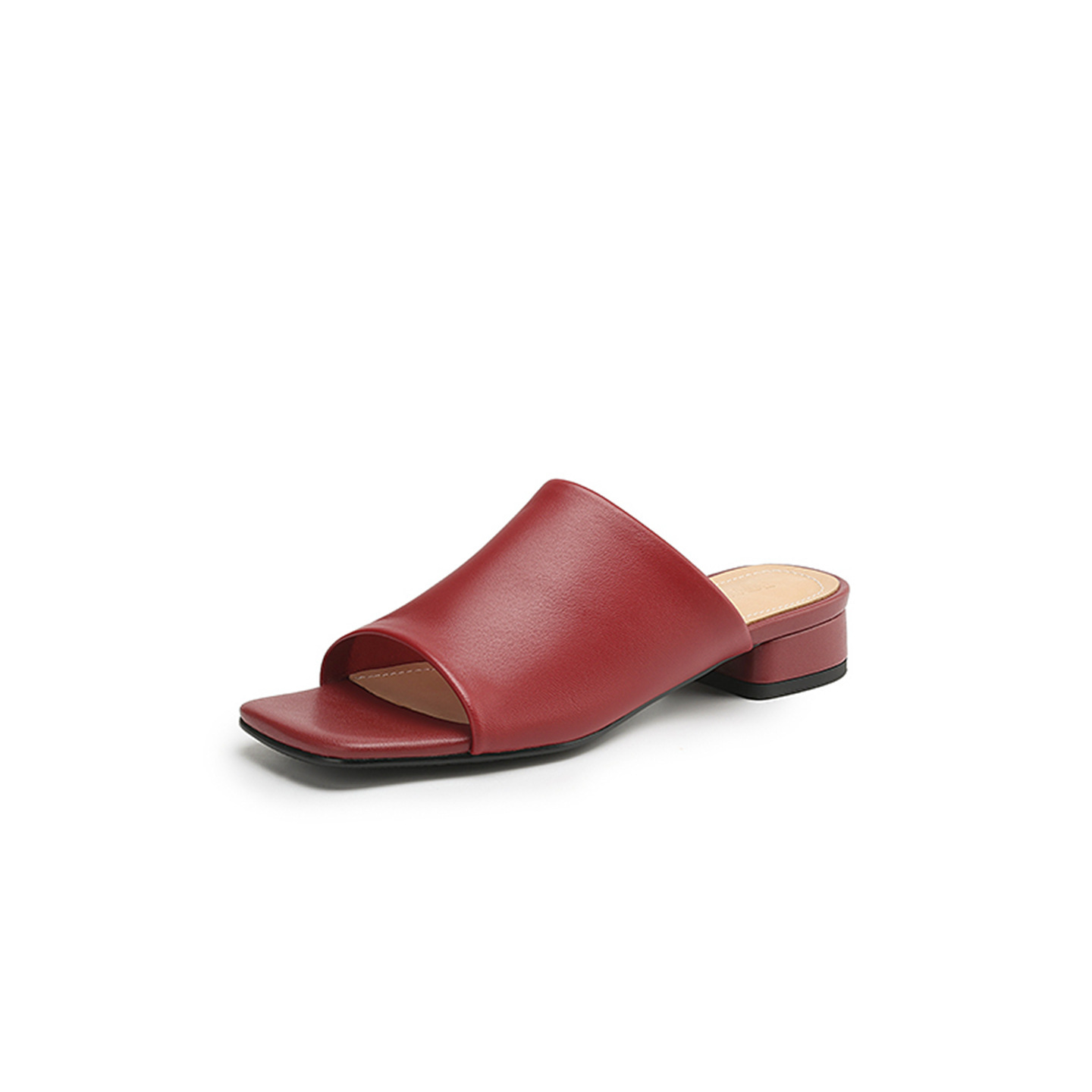 Sandal hở mũi nữ gót thấp quai ngang đế bằng 2,5 cm — Hạnh sắc (cao 2,5 cm) chi tiết 40