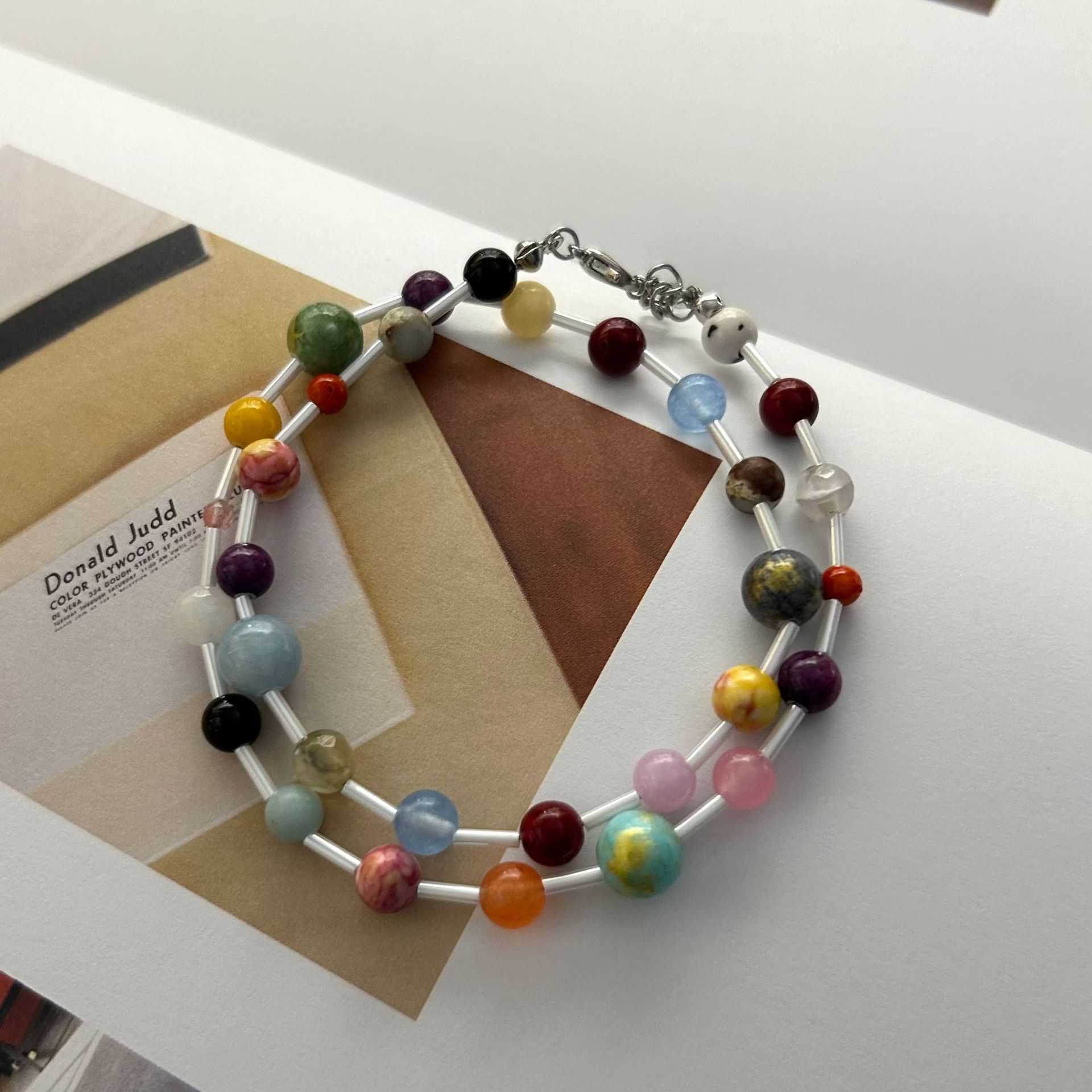 Casual Simple Style Geometric Natural Stone Glass Women's Necklace display picture 6