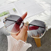 Cross-border ink girl new fashion anti-UV drill face thin sunglasses net red tide glasses INS