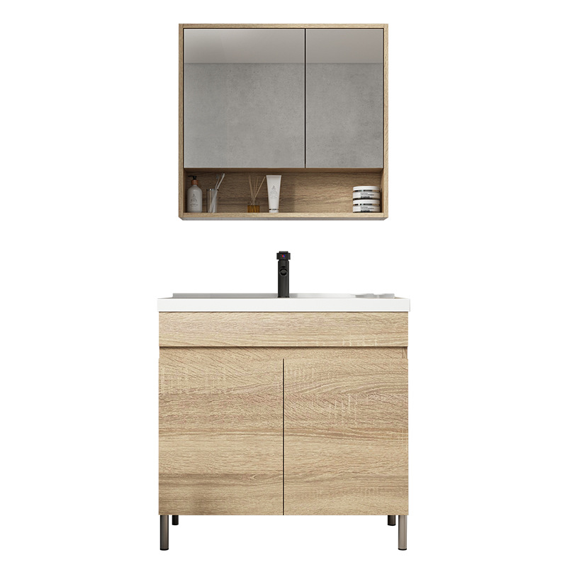 gabinete de baño de madera sólida gabinete combinado de baño tipo piso gabinete lavabo balcón con tabla de fricción lavabo lavabo lavabo