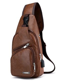 Sports one-shoulder bag for leisure, polyurethane chest bag, shoulder bag, Collection Year 2025