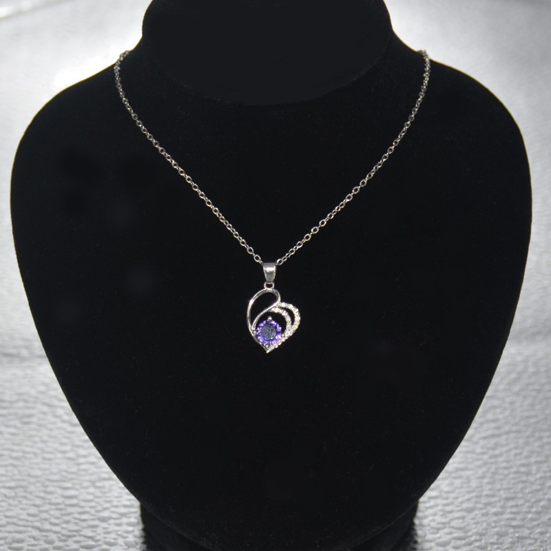 Fashionable purple universal creative pendant heart-shaped…