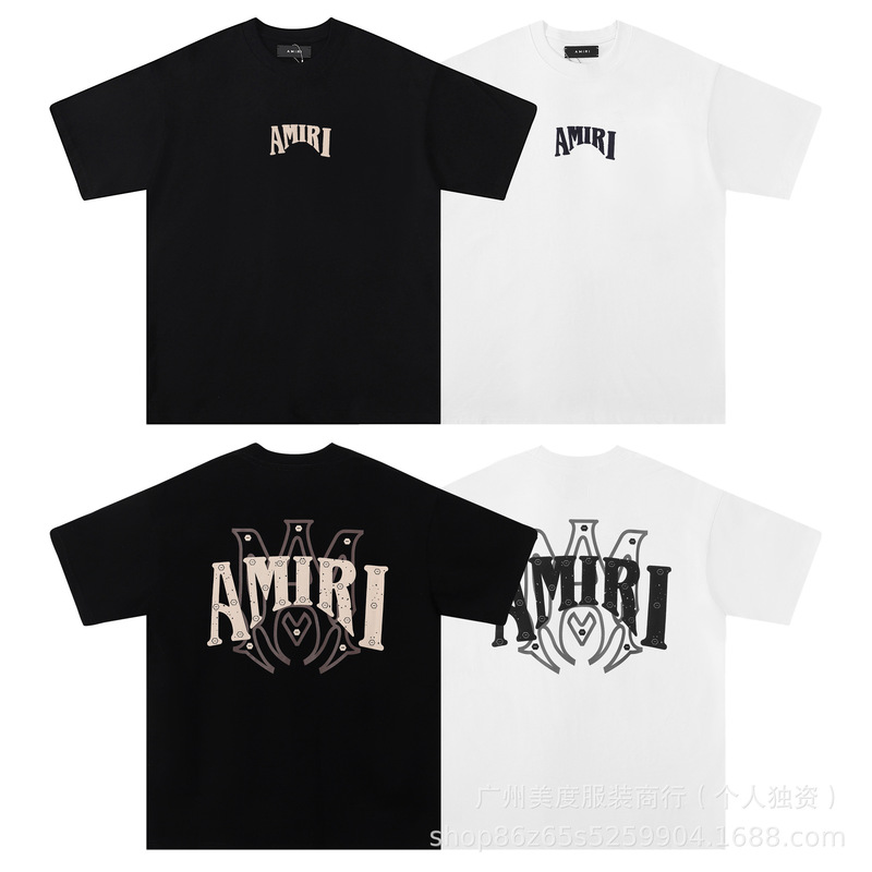 2025 Summer Trendy Brand Amiri Letter Print Women's Loose Casual Round Neck Short-Sleeved T-Shirt 2025 Summer Trendy Brand Amiri Letter Print Women's Loose Casual Round Neck Short-Sleeved T-Shirt