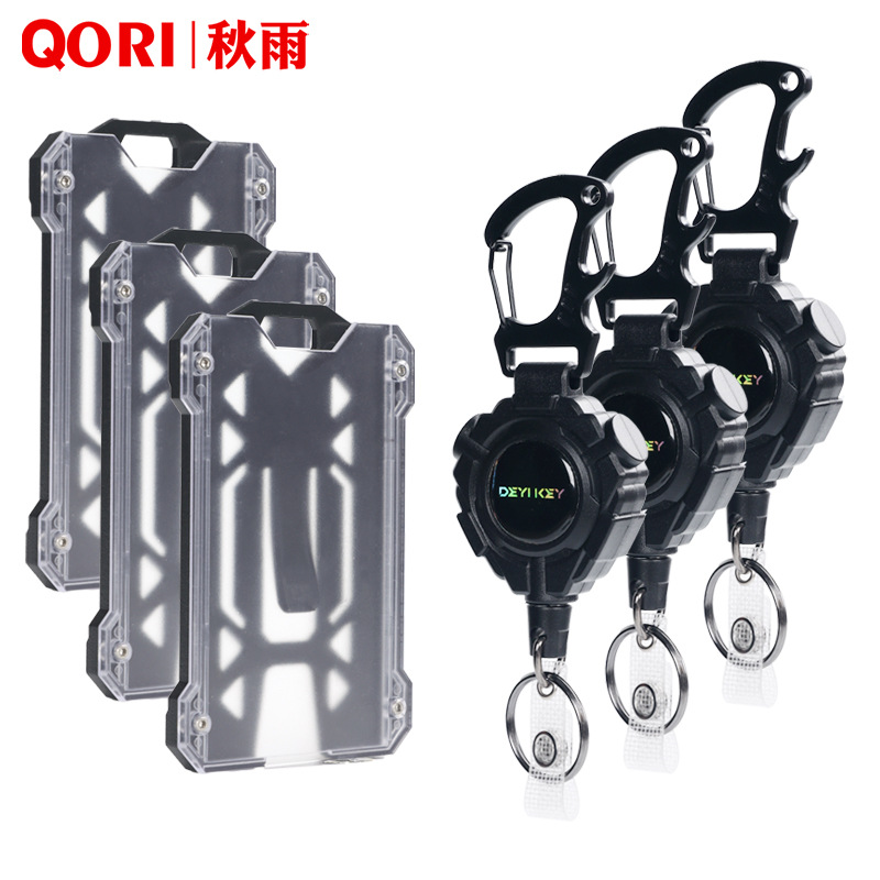 Amazon hebilla retráctil y fácil de tirar, cable de acero recubierta de goma de alta resistencia, llavero de pesca de peces al aire libre, lugar fácil de tirar y a prueba de pérdida