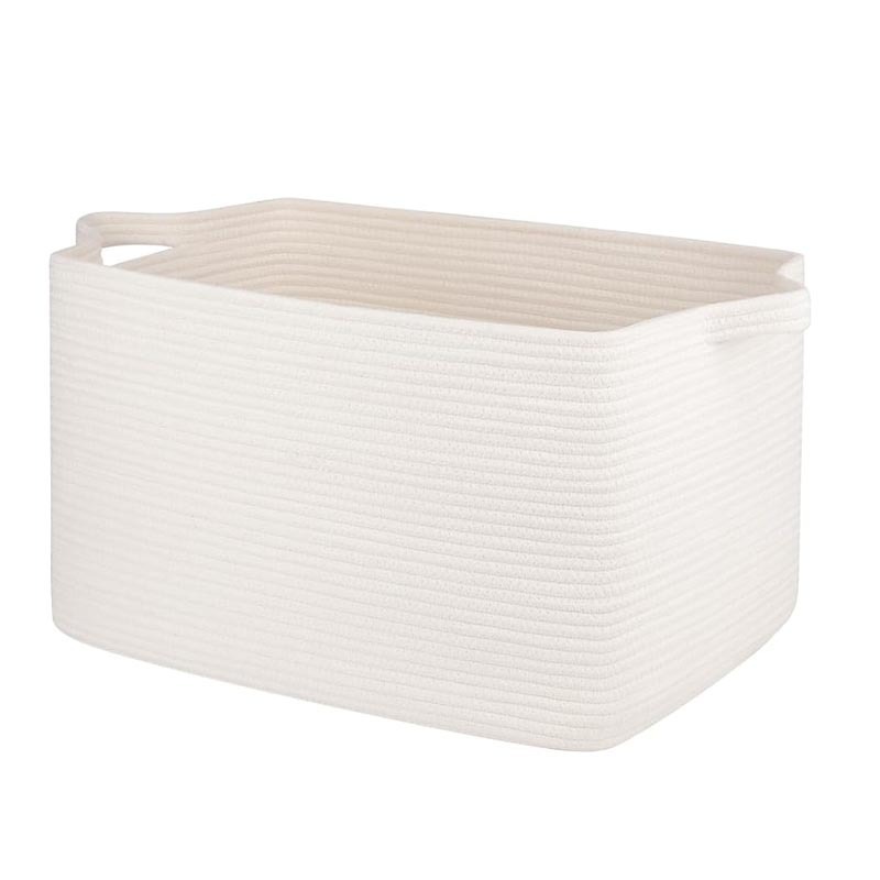 Foreign Trade Cotton Rope Woven Storage Basket Square Snack Toys Large Capacity Sundries Storage Miscellaneous Basket Dirty Clothes Storage Basket