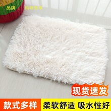 毛地毯现代简约厚丝卧室茶几家用进门脚垫进门客厅纯色长毛地毯