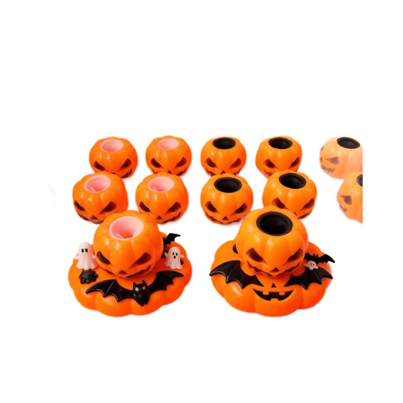 Nuevo TPR extruido calabaza fantasma - ventilación juguete de reducción de presión Halloween hechizo juguete pequeño taza de extrución transfronteriza