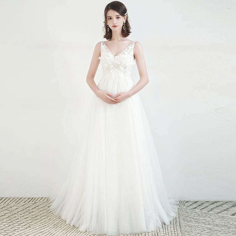 Maternity Wedding Dress to Cover the Belly, 2026 New Style Bride's Forest-Themed Travel Shoot Gown with a Train, Welcome-Out Wedding Dress, Light Wedding Dress, Small Formal Dress Maternity Wedding Dress to Cover the Belly, 2026 New Style Bride's Forest-Themed Travel Shoot Gown with a Train, Welcome-Out Wedding Dress, Light Wedding Dress, Small Formal Dress
