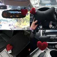 Милый автомобильный подголовник в форме сердца, поддержка талии, плечевой ремень безопасности, четырехсезонный автомобильный милый интерьерный набор для девочек