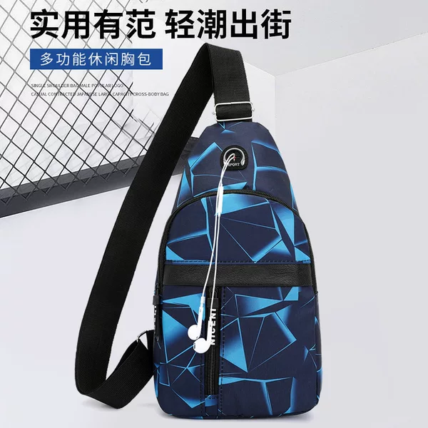 Multi-functional Personalized Men's Chest Bag Simple Korean-style Fashionable Shoulder Bag Outdoor Casual Sports Portable Crossbody Bag