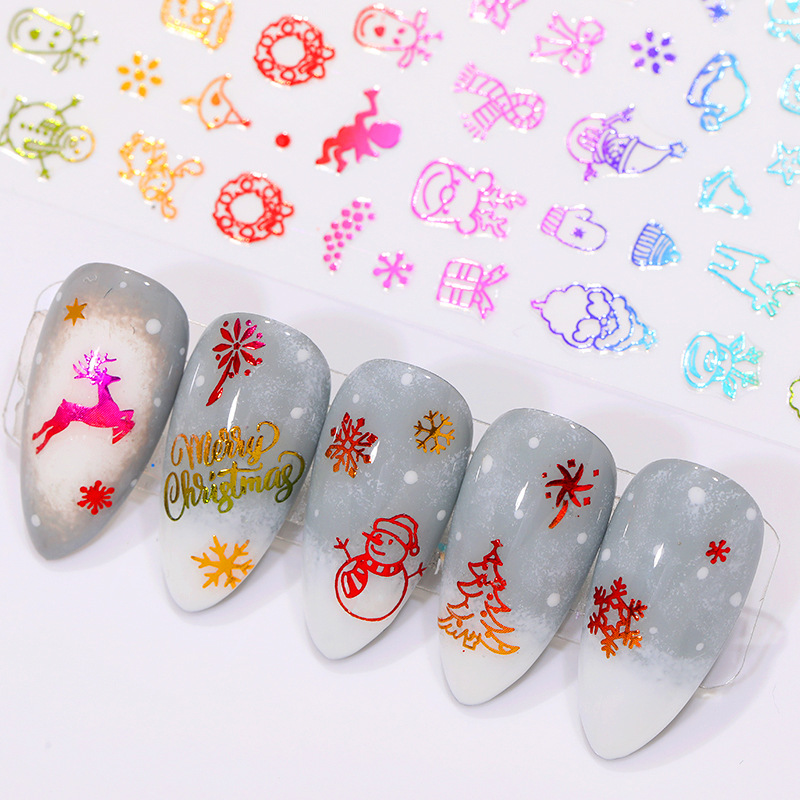 Christmas Cute Letter Snowflake Elk Paper Nail Decoration Accessories display picture 2