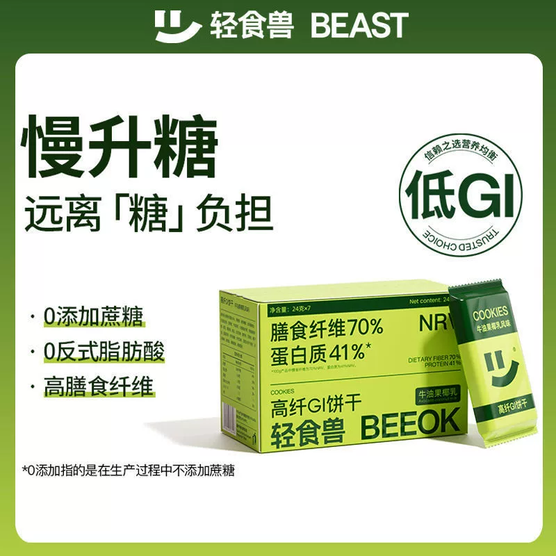 Легкие пищевые бисквиты с высоким содержанием клетчатки и низким индексом гликемии, медленно повышающие уровень сахара в крови, диетические волокна авокадо, заменитель еды, пищеварительные бисквиты, 1 коробка или больше, трансграничные