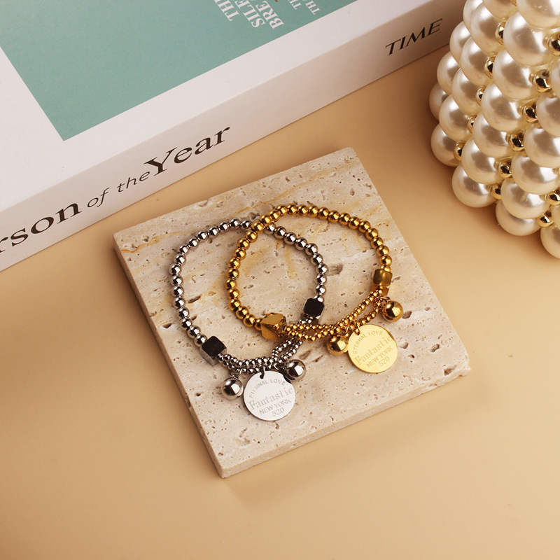 Bracelets Classification Wholesale Simple Style Letter Titanium Steel Bracelets