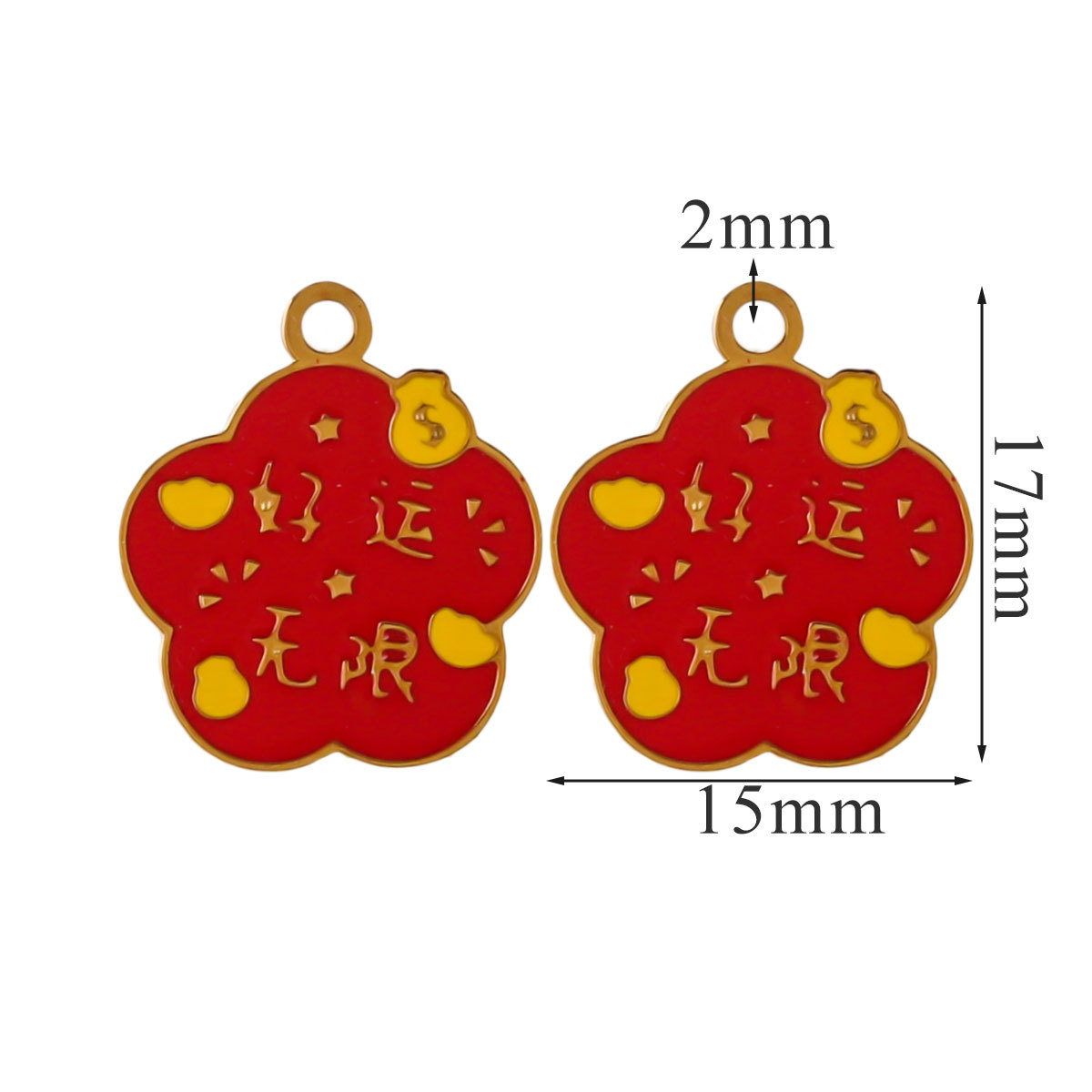 Acero inoxidable decoración de Año Nuevo colgante colgante colgante joyería DIY accesorios felicitaciones aretes collares ricos