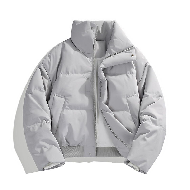 Tendencia transfronteriza de pluma de algodón hombre invierno nuevo chaqueta de algodón cálido grueso de invierno de cuello vertical de hombre chaqueta de algodón versátil
