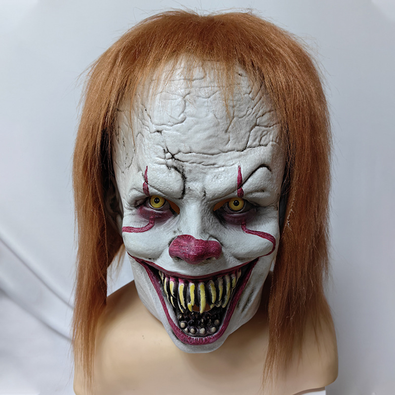 Halloween horror clown pennywise mask headgear European and American new soul clown latex mask wholesale