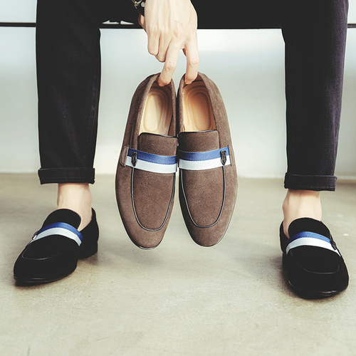 Loafers Men Genuine Leather Casual Shoes  Summer Breathable New Trendy Men's Shoes Slip-On Bean Shoes