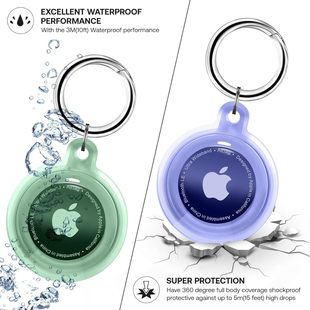 Cross-Border Airtag Applicable Protective Cover Soft Glue All-Inclusive Anti-Lost and Waterproof Tracking Apple Locator Protective Shell Lanyard