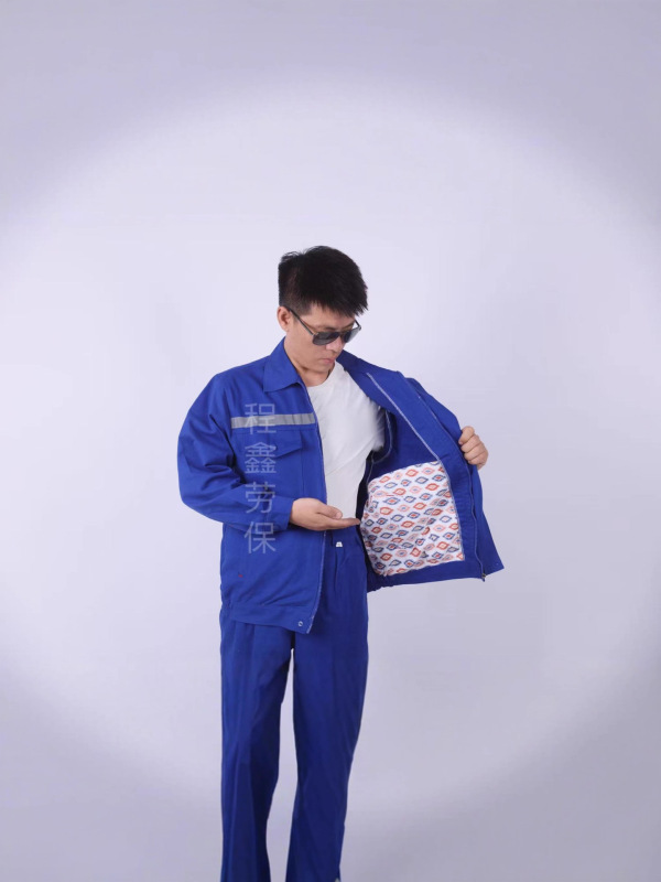 中国船舶工作服套装纯棉蓝色长袖船厂工作服透气吸汗电焊工劳保服|undefined