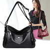 Fashionable capacious shoulder bag, one-shoulder bag, suitable for import, genuine leather