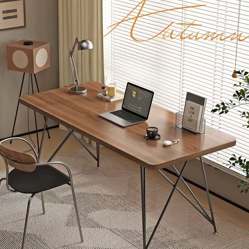 Computer desk, Nordic-style solid wood, minimalist design, double-person study desk, home office desk, living room workstation, writing desk