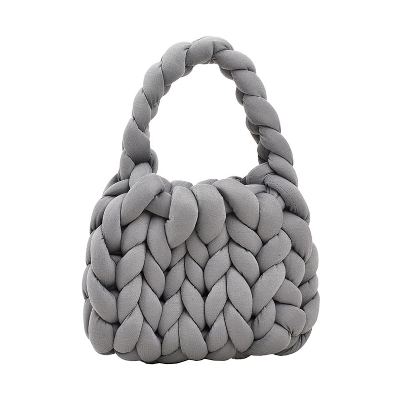 Súper gruesa de lana de Islandia bolso de las mujeres tejidas a mano bolsa de cubo coreano hecho en casa estilo coreano mano llevar bolsa de mensajero para la novia