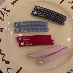 洗練された韓国ガールの甘い韓国系の格子縞の愛のドリルのヘアピンの甘い気質のシンプルなサイドの前髪飾り