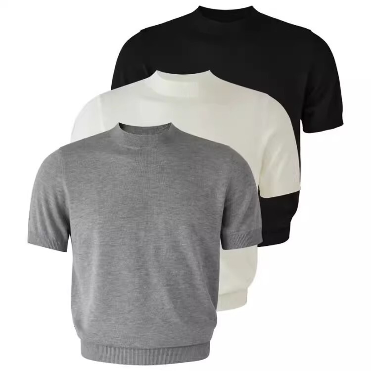 Old Money Style Solid Color Half-Turtleneck Sweater for Men, Casual Short-Sleeve Autumn and Winter Stylish Knit Base Layer T-Shirt Old Money Style Solid Color Half-Turtleneck Sweater for Men, Casual Short-Sleeve Autumn and Winter Stylish Knit Base Layer T-Shirt