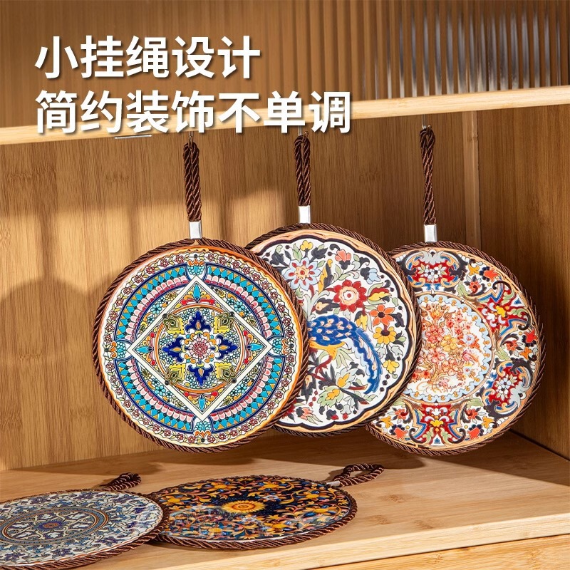 レトロ断熱マット耐高温土鍋防熱マットエナメル鍋マット陶磁器新中国式テーブル滑り止め食事琴萱|undefined