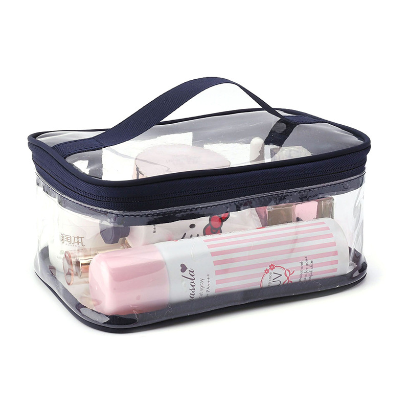 thumbnail image 1 of Bolsa de cosméticos gruesa, bolsa de aseo de PVC de viaje portátil transparente, bolsa de almacenamiento transparente impermeable, bolsa de almacenamiento de artículos de tocador, 1 of 5