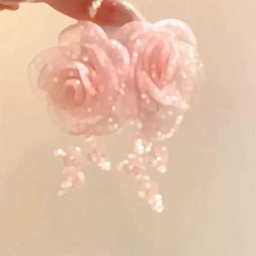 海边超仙氛围感花朵蝴蝶耳钉小众设计高级耳环温柔气质度假风耳饰