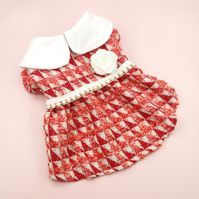 Sweet Wool Checkered Pet Clothing display picture 12