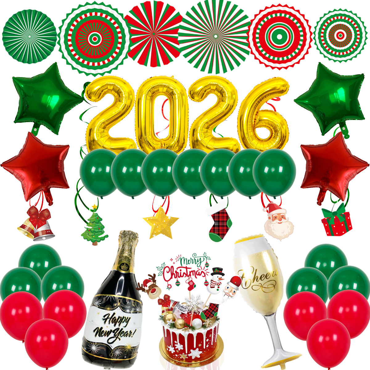 Globo de Navidad globo suministros decoración transfronteriza combinación de película de aluminio digital fiesta de Navidad globo al por mayor