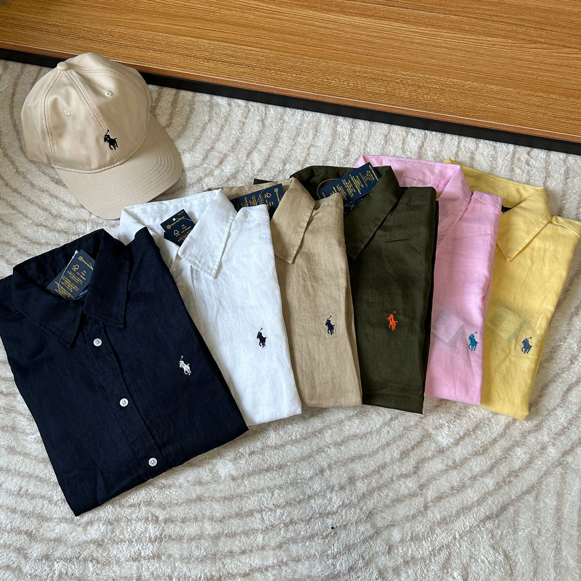 Cross-border high quality RL Ruff Linen Shirt Women's Pony Embroidered Old Money Fashion Brand Linen Shirt