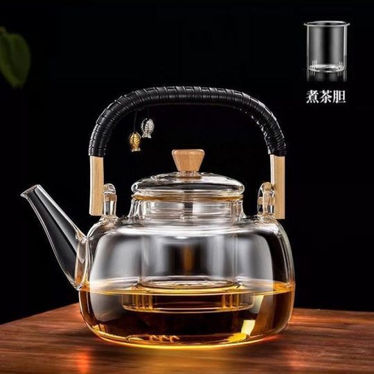 Glass Teapot, High Temperature Resistant Water Kettle, Large Capacity Steam Teapot, Water Boiling Tea Maker, Fully Automatic Electric Ceramic Stove