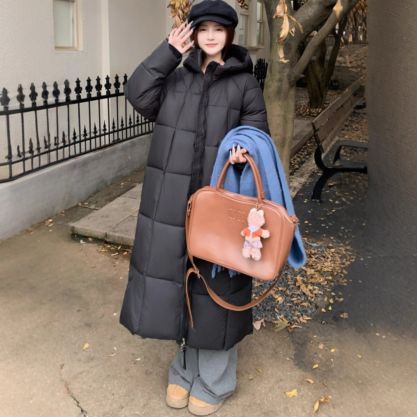 Chaqueta de algodón de plumón para mujeres medianas y largas sobre la rodilla delgada gorda abrigo MM 2025 otoño invierno chaqueta de algodón de estilo europeo y americano