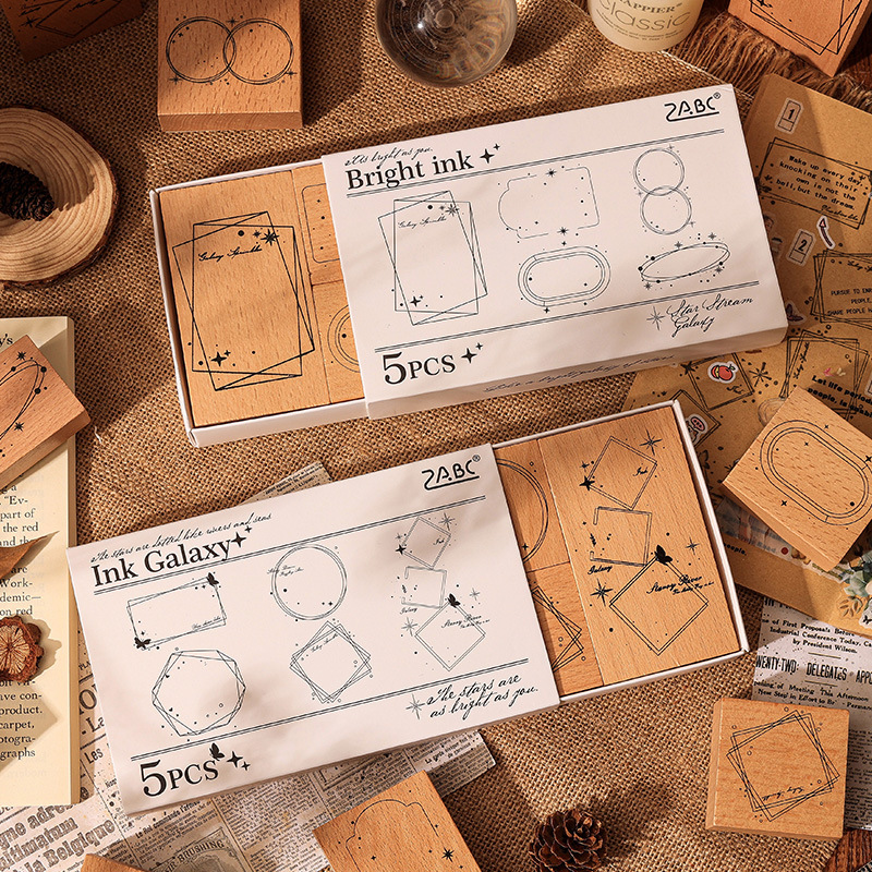 1000 mil marcas de tinta caja de sello de madera marco retro transfronterizo sello de cuenta de mano sello de madera caja de mensajes sello decorativo