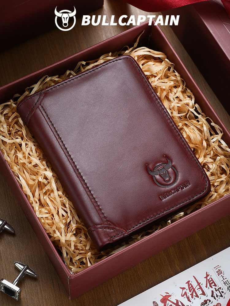 Universal short leather wallet