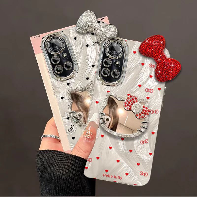 波点镜子适用华为mate70pro手机壳nova14u卡通p80全包mate60RS女