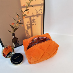 Multicolor coral velvet makeup bag, travel portable skincare and cosmetics storage bag, fresh and clean travel toiletry bag