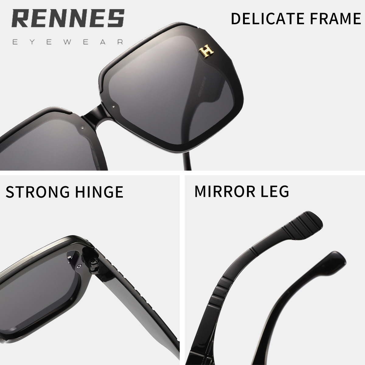 Gafas de sol de comercio exterior europeas y americanas, gafas de sol de moda, marco femenino, protección UV, tiro callejero, delgado, nuevo estilo transfronterizo