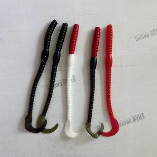 Nabaichuan Palaimon Curly Tail Transparent Earthworm Luya Soft Bait with Nodal Glitter Powder 12.5cm 3G
