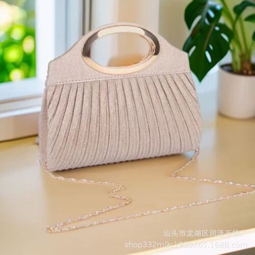 Bag E-commerce Handbag Western Fashion Crepe Top Handle Bag Evening Evening Gown Handheld Bag
