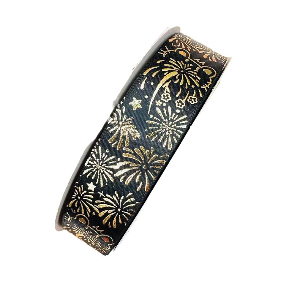 2.5CM fuegos artificiales gatos estampado cinta de estampado en caliente barras de estampado mano para la cinta de regalo de mano decoración cinta de embalaje