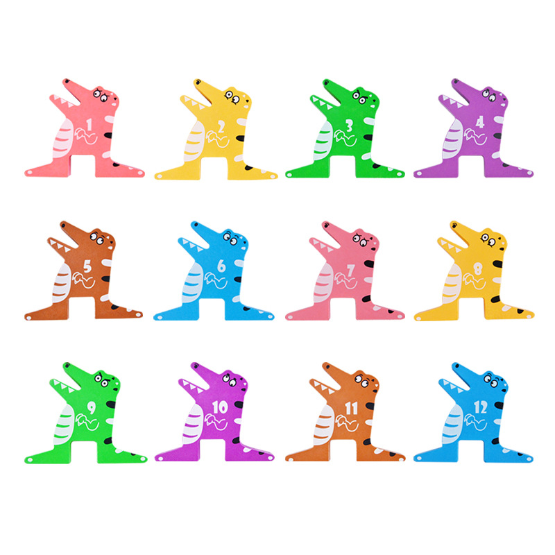 De los niños de madera bebé divertido cocodrilo Jenga inteligencia equilibrio Jenga padres e hijos de escritorio juguetes educativos