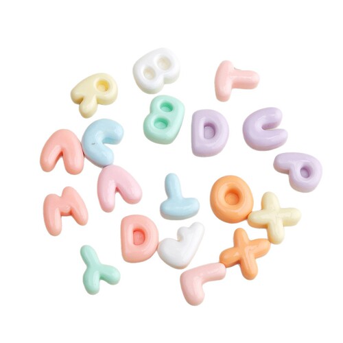 Cartoon DIY resin accessories, decorations, mini letters, cream glue hair clips, phone cases, shoe buckles, keychains, pendants