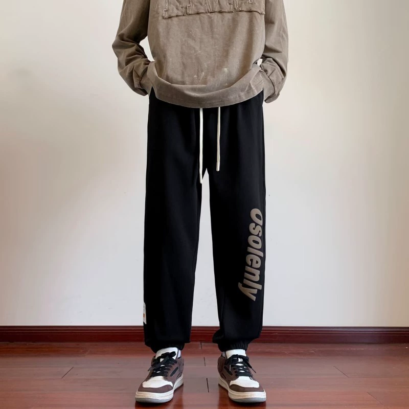 Повседневные брюки для мужчин, весенне-осенние новые модные широкие свободные повседневные спортивные брюки для бега, мужские спортивные штаны большого размера