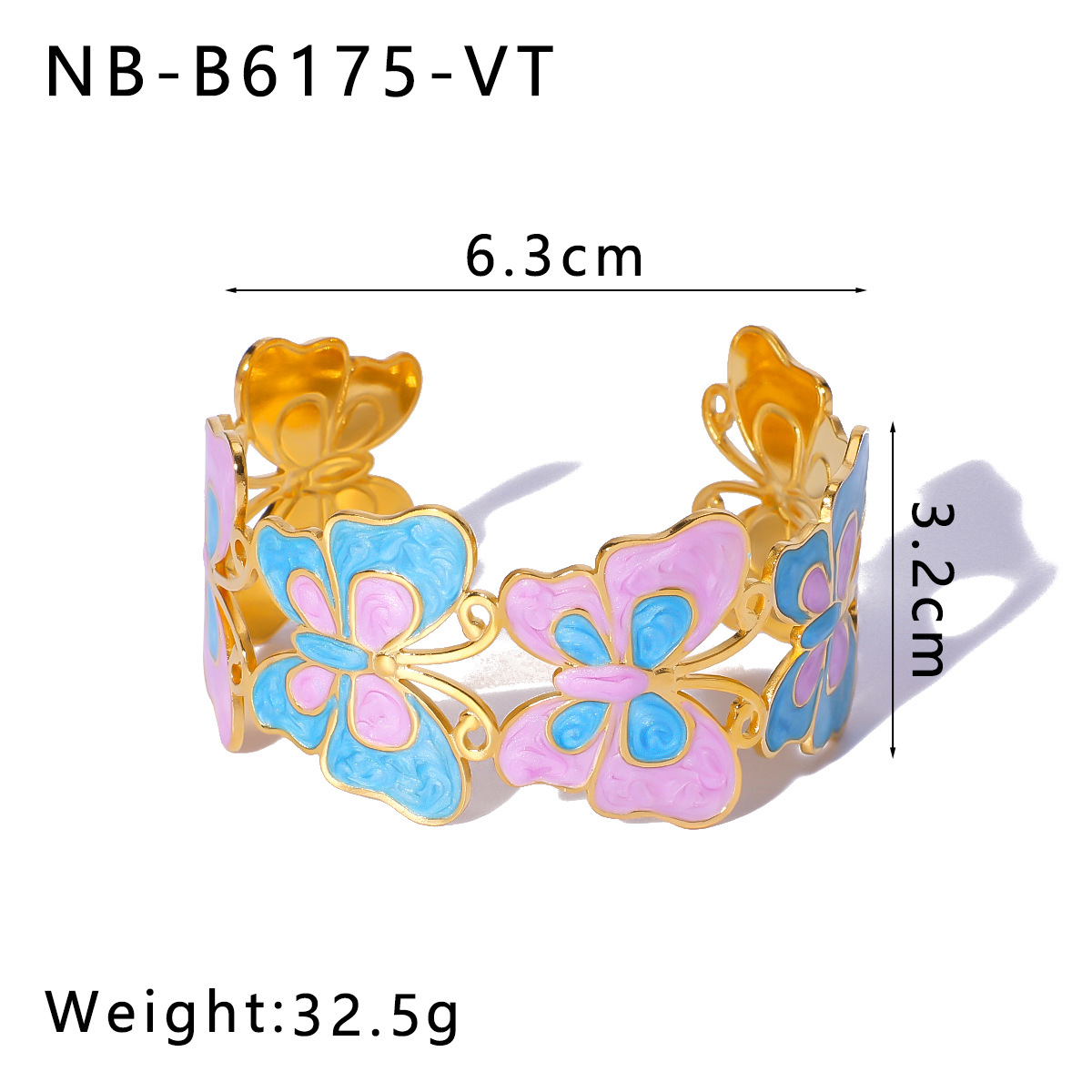 Holiday, Banquet, Selfie Occasion Casual Elegant Lady Flower Butterfly 304 Stainless Steel Bangle In Bulk